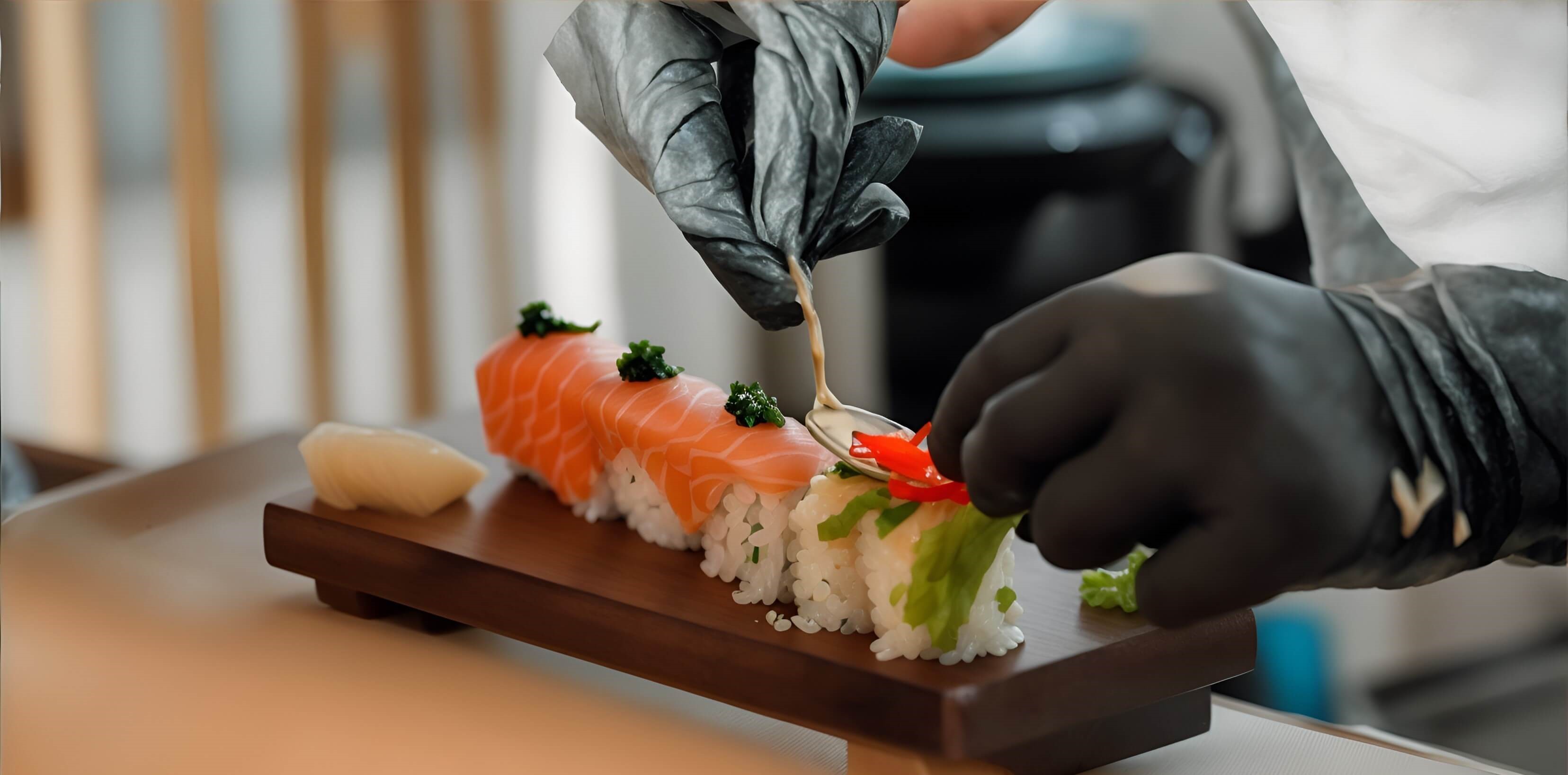chef preparing sushi