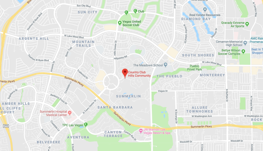 Country Club Hills Summerlin Map