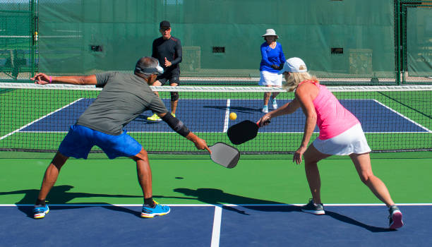 Pickleball Players on a Court in Naples