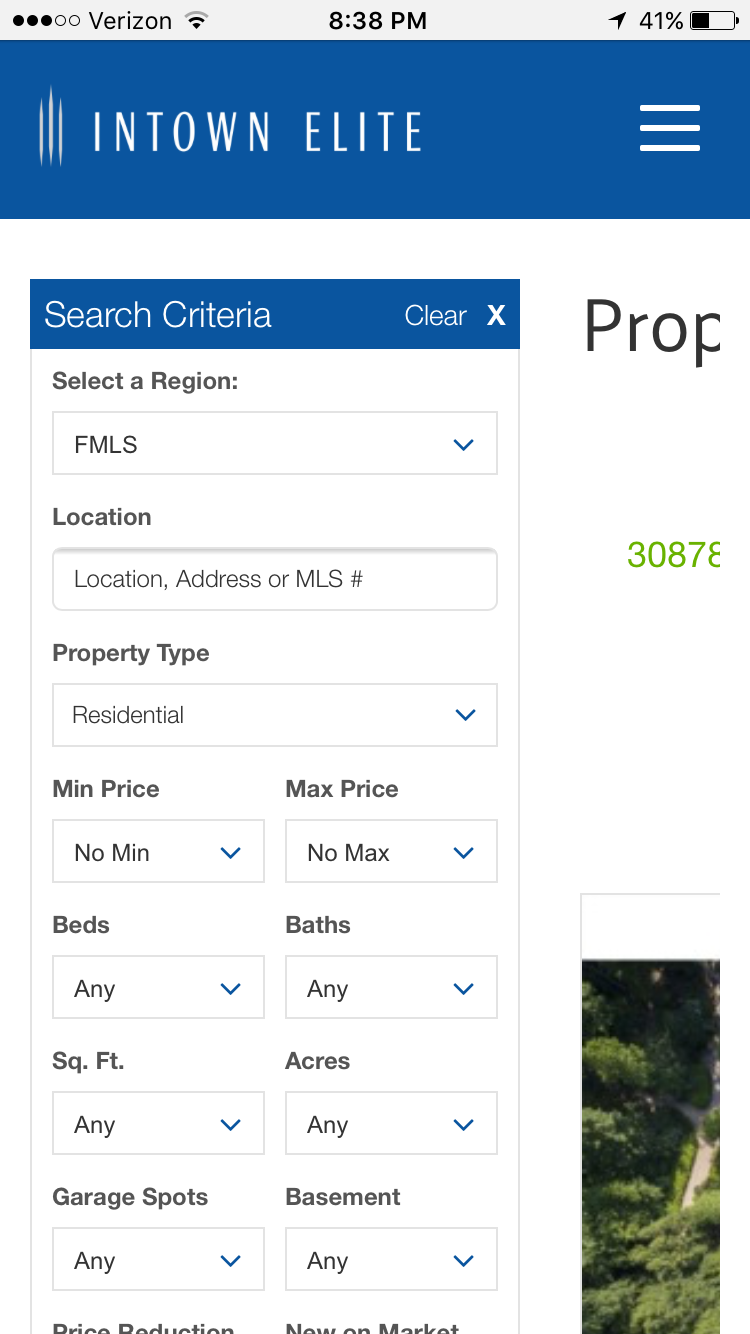 Intown Elite mobile property search
