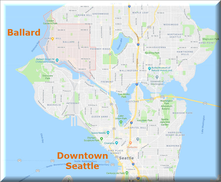 Mappa di Ballard Seattle