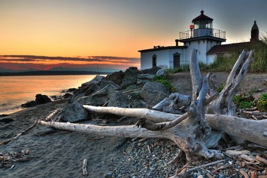 Lighthouse in Discovery Park in Magnolia Seattle