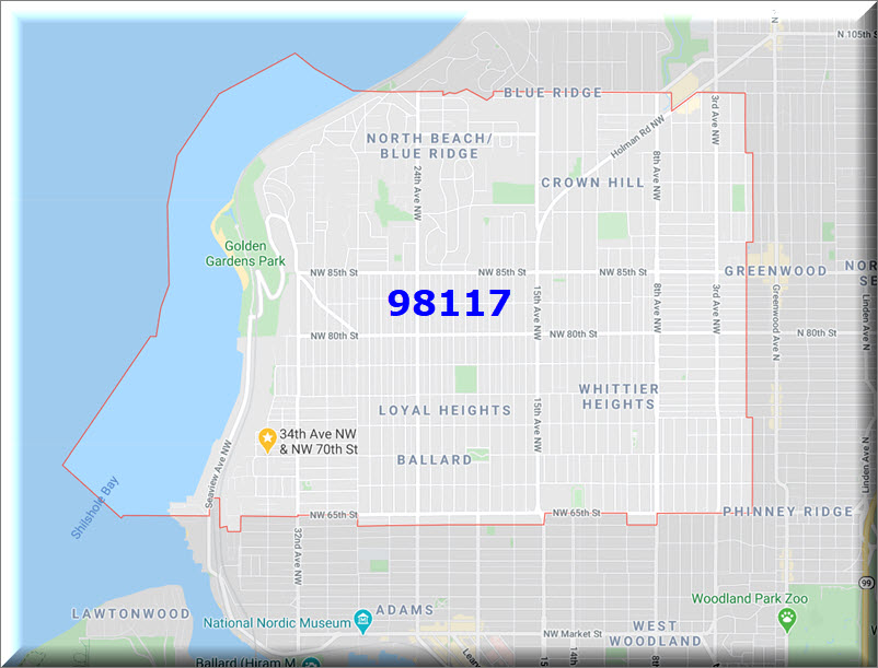 Seattle Postal Code Map Ballard Wa Zip Code | Ballard Seattle Zip Code