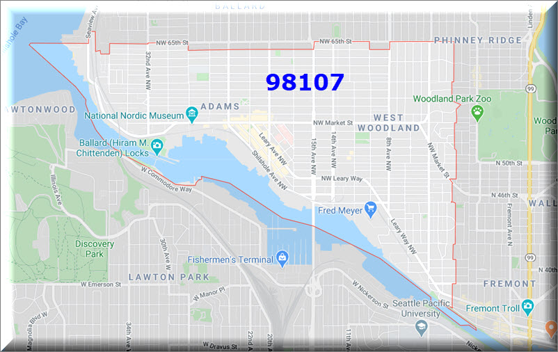 Ballard WA Zip Code Ballard Seattle Zip Code   Map Zip Code 98107 