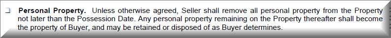 Home seller is required to remove all personal property