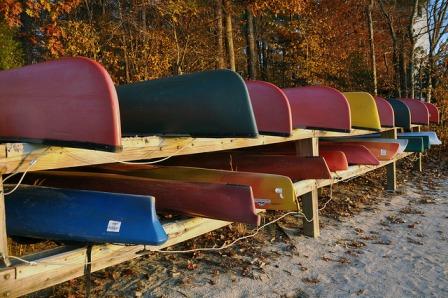Canoes at Crabtree Creek Park in Morrisville NC