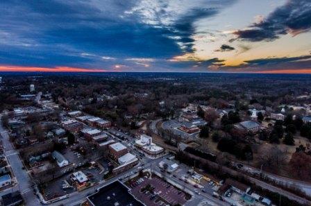 Downtown Wake Forest NC Drone Image