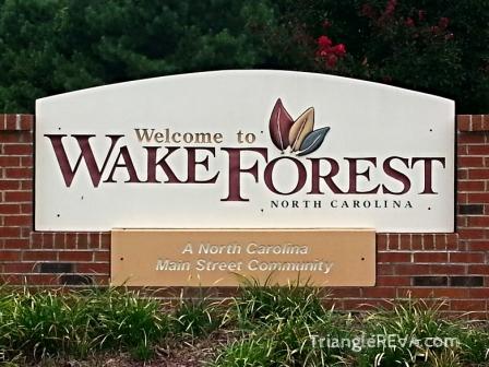 Wake Forest NC Welcome Sign on Franklin Street