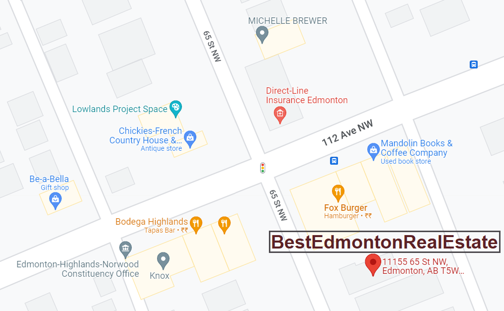 The Best Edmonton Real Estate Team - Office location map