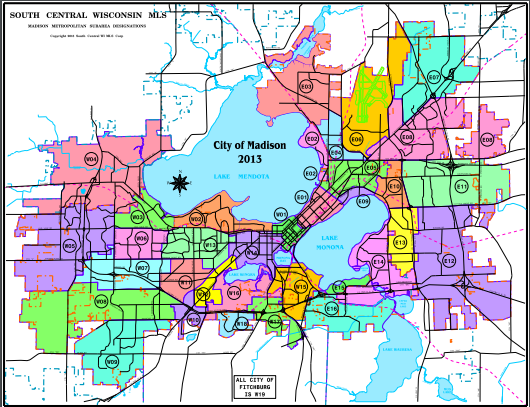 Map Of Madison Wisconsin And Surrounding Areas Breakdown of all the MLS sub areas within the Madison area