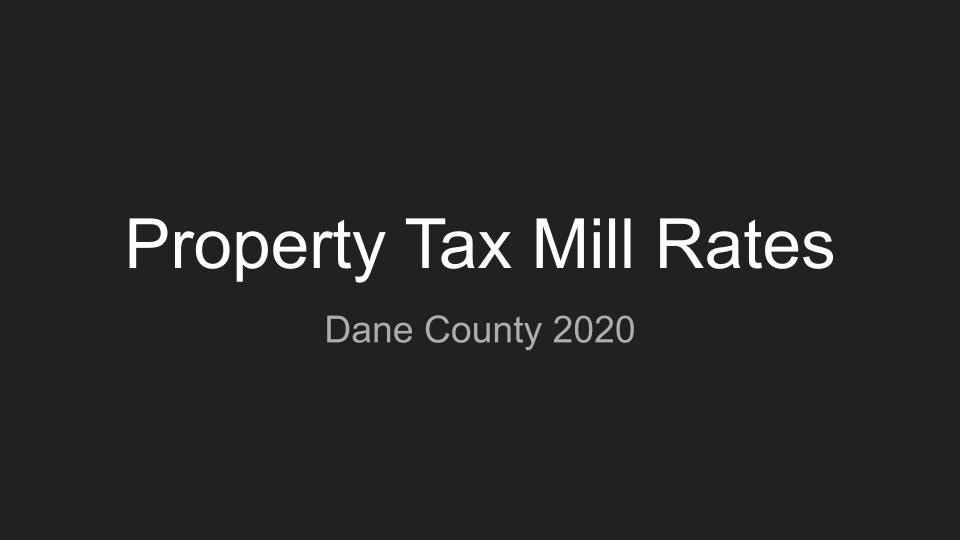 Dane County Mill Rates 2020
