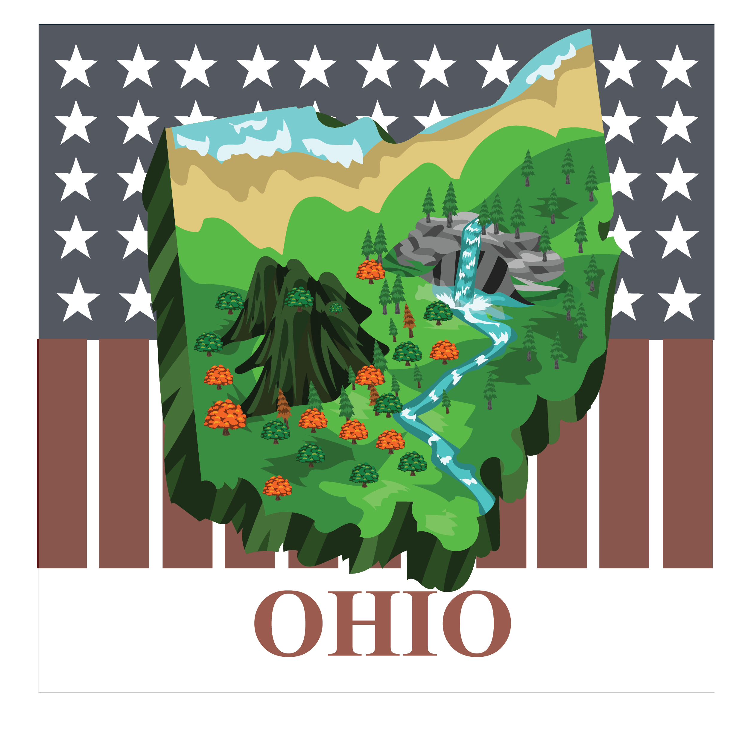 3d pictomap of Ohio