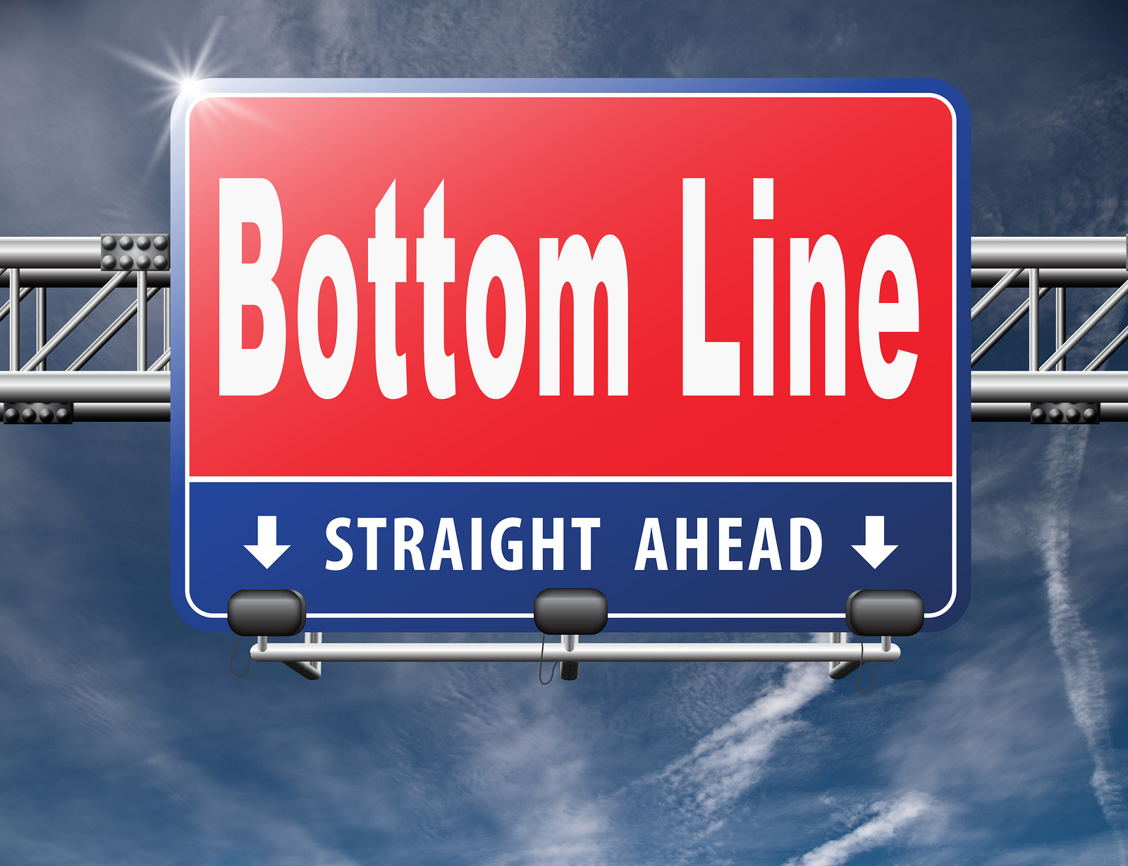 bottom line sign