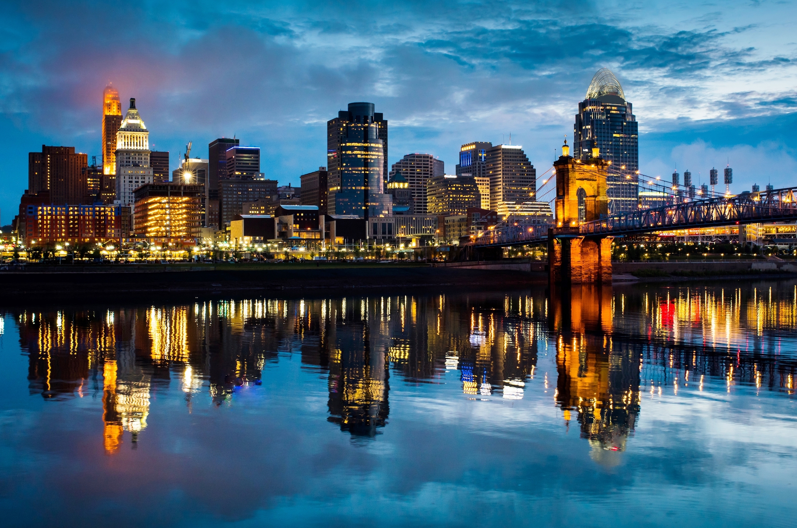 cincinnati in der Abenddämmerung