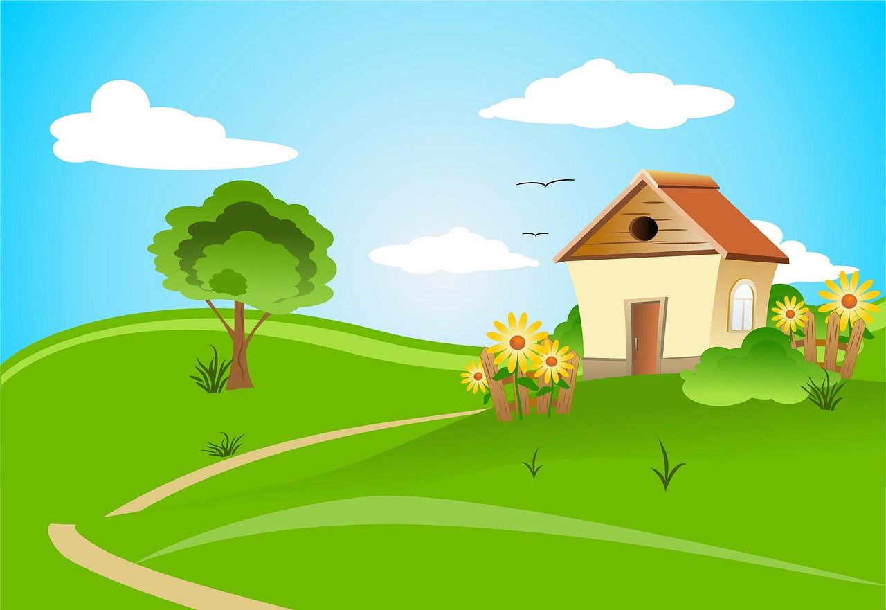 cartoon picture of a home, start choosing a home after you have been pre approved 