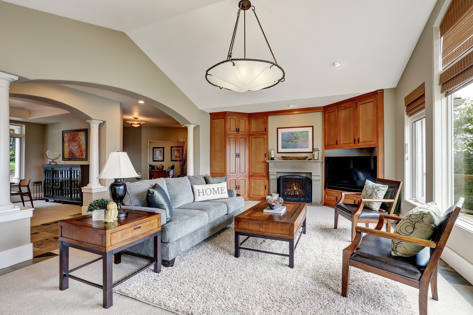 staged luxury living room