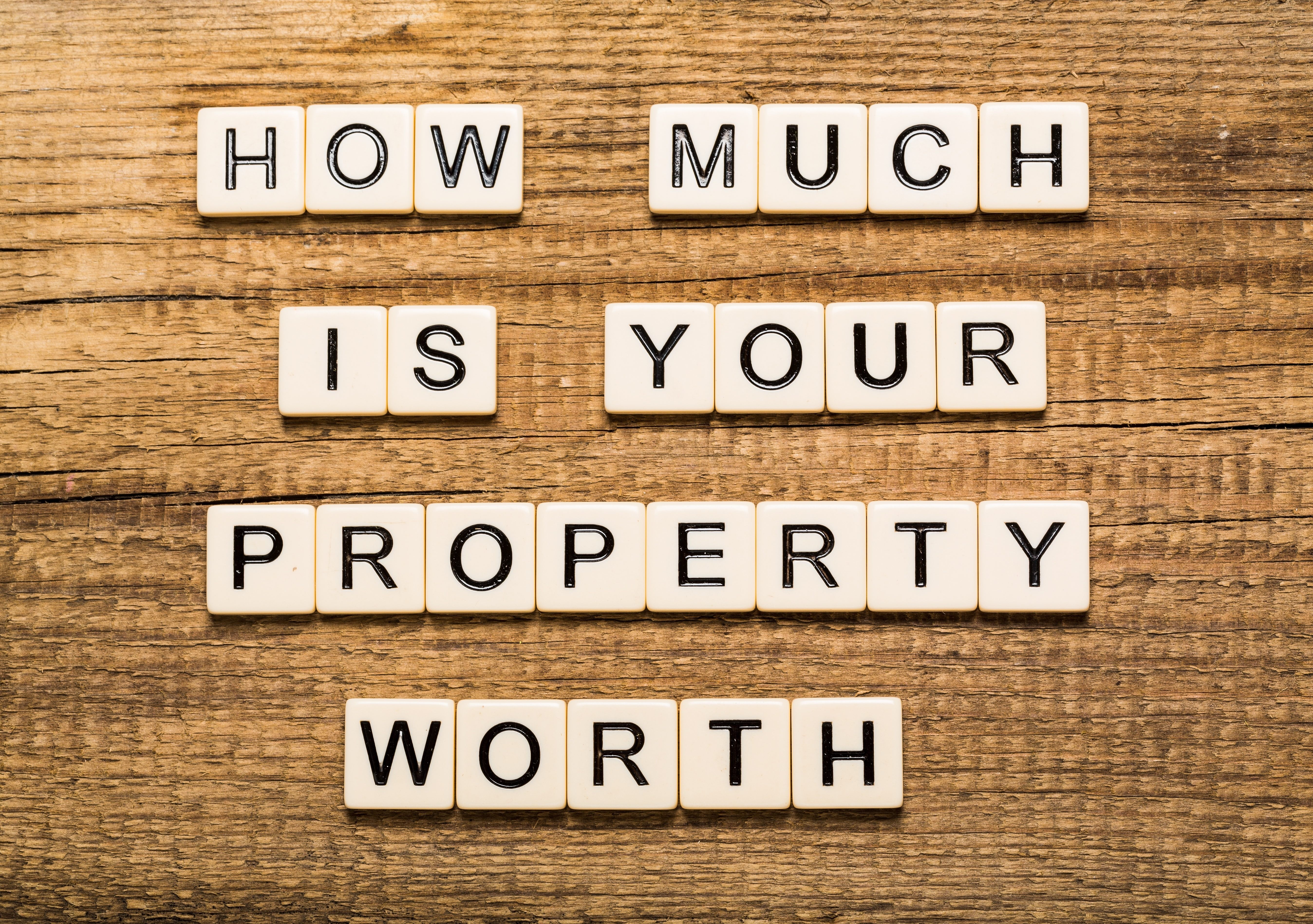 tiles which spell out how much is your property worth
