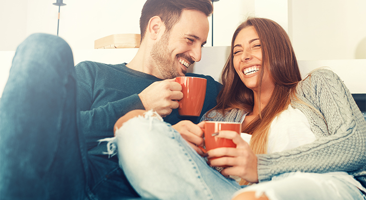 couple laughing