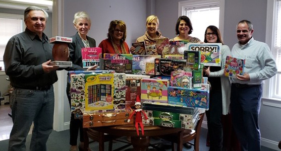 Agents in the Chelmsford office purchased toys for the annual Christmas party