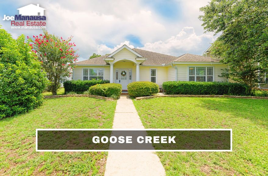 Goose Creek Meadows and Goose Creek Fields are adjacent neighborhoods located on the south side of Buck Lake Road out past Pedrick Road, offering a top location and newer homes for buyers lucky to find one available.