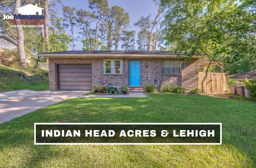Indian Head Acres and Lehigh are adjacent popular downtown Tallahassee neighborhoods within walking distance to Cascades Park, the Governor's Square Mall, Myers Park, and other popular downtown attractions.