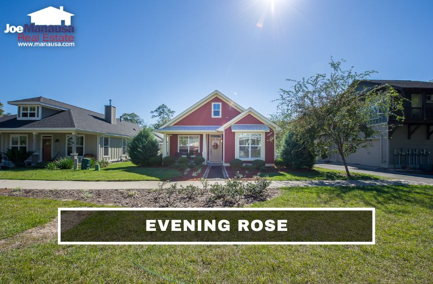Evening Rose contains a blend of retail, commercial, educational, and roughly 80 four, three, and two-bedroom homes built from 2007 through today.