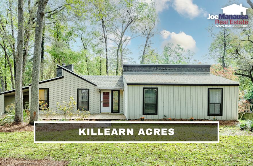Killearn Acres has about 1,450 four and three-bedroom single-family detached homes with prices close to Tallahassee's median home price.