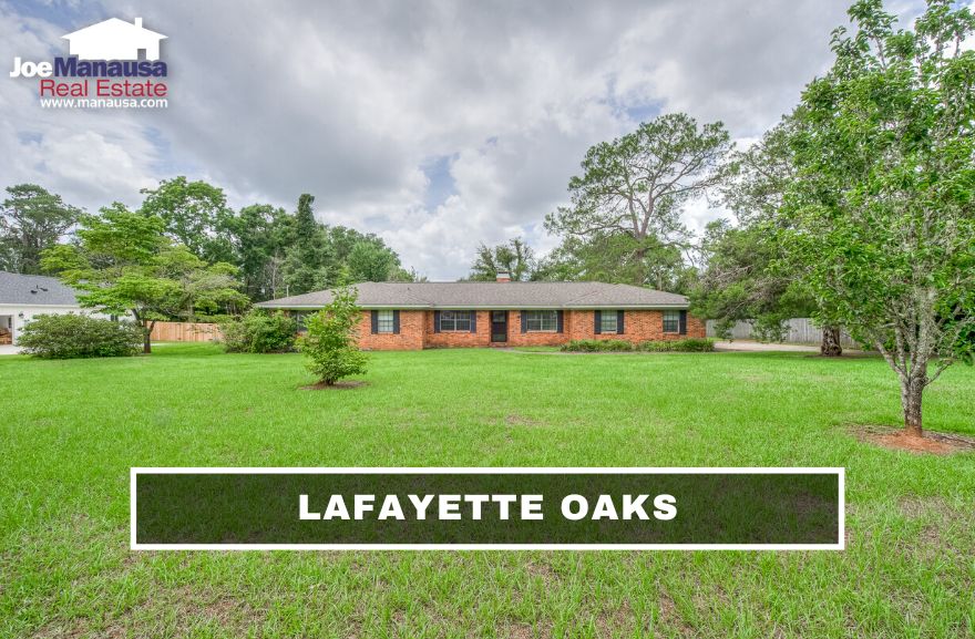 Lafayette Oaks Tallahassee FL Lafayette Oaks is Tallahassee's first gated community, located south of I-10 and north of Capital Circle Northeast, and on the west side of Mahan Drive.