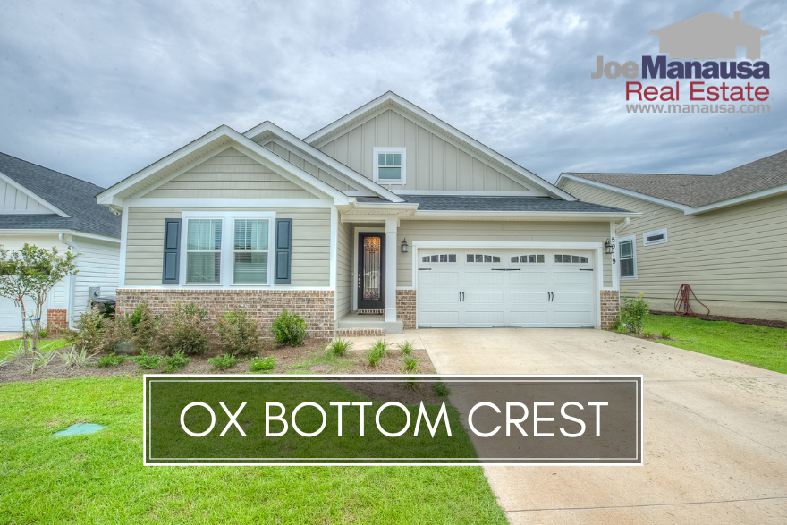 Ox Bottom Crest is a new construction neighborhood in NE Tallahassee, with homes that began selling just two years ago