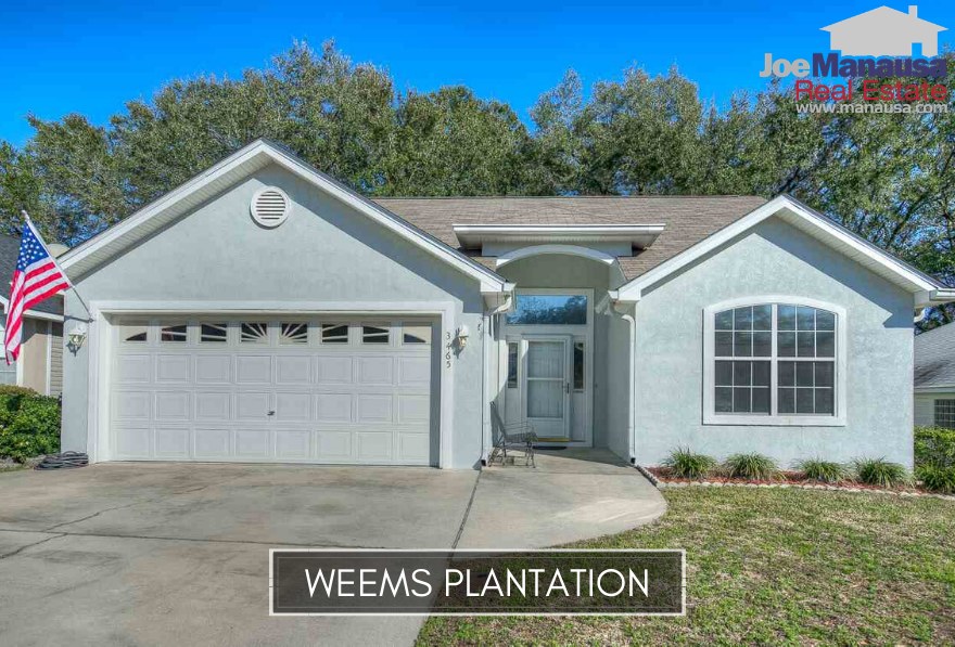 Weems Plantation is located between Capital Circle NE and Buck Lake Road, so it is highly desirable and homes here are selling fast.