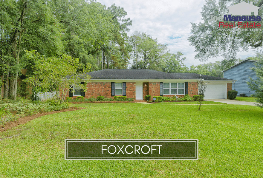 Foxcroft Tallahassee FL Foxcroft is a hot little neighborhood of just over 310 three and four-bedroom homes on generously-sized, maturely landscaped parcels of land.