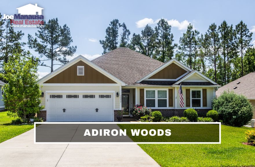 Adiron Woods is located near the intersection of Mahan Drive and Walden Road and features newish larger homes that enjoy fast access to downtown Tallahassee via Mahan Drive.