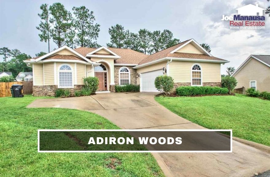 Adiron Woods is a small but popular NE Tallahassee neighborhood containing 81 four and three-bedroom homes that were all built since 2003.