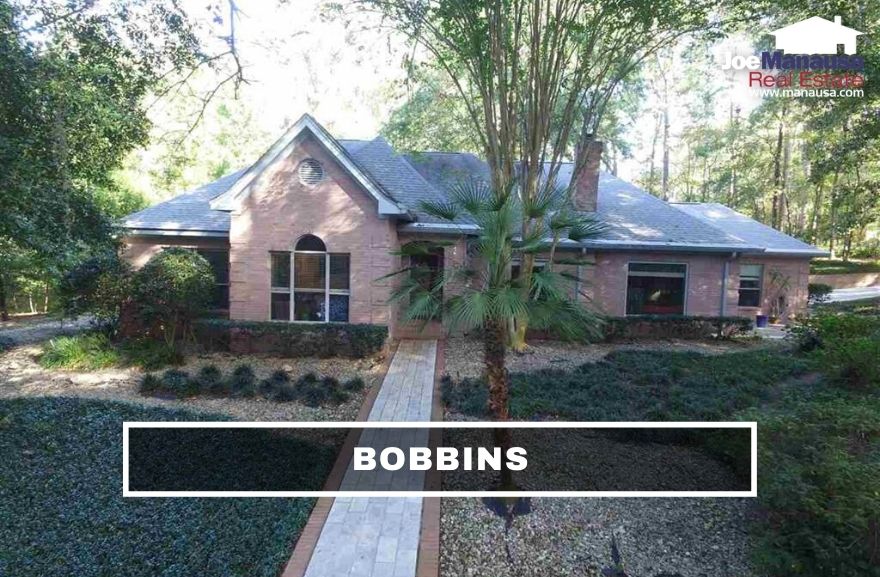 Bobbin Brook, Bobbin Mill Woods, and Bobbin Trace are adjacent luxury home neighborhoods located east of North Meridian Road on the south side of Maclay Road.