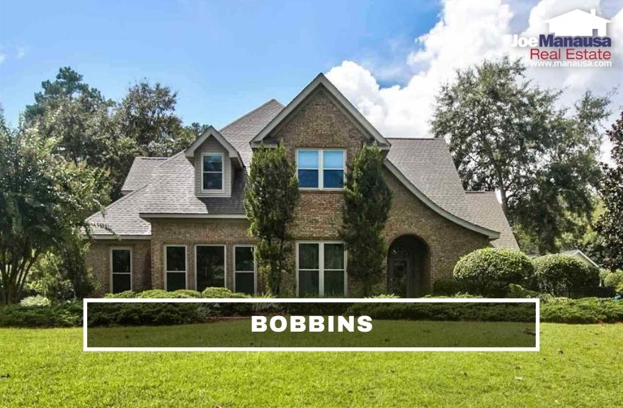 Bobbin Brook, Bobbin Trace, and Bobbin Mill Woods collectively contain about 200 large single-family detached homes on lots that range from just below an acre to more than three acres.