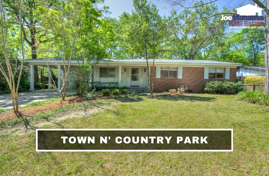   Town N Country Park is located northwest of the intersection of Tharpe Street and Old Bainbridge Road, a premium centralized location with quick access to the new Centre of Tallahassee, retail shopping, and dining.