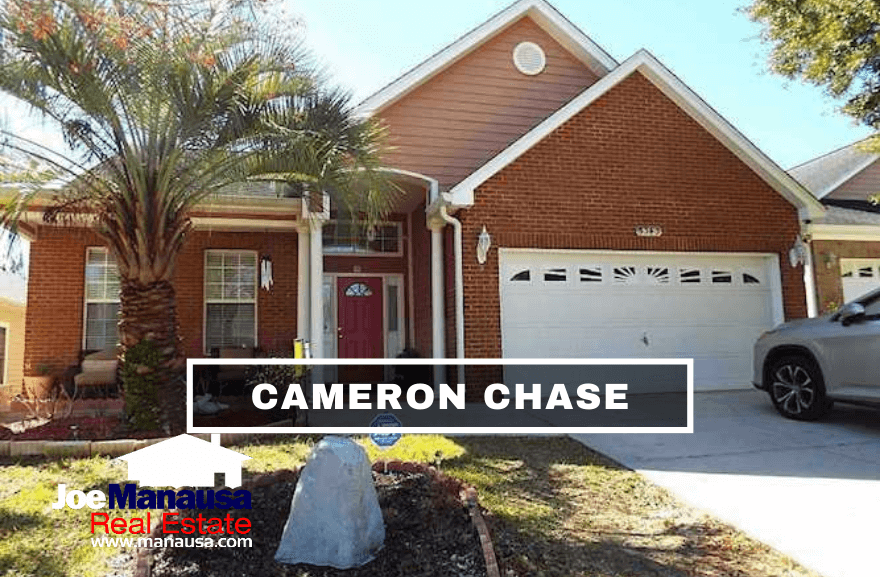 Cameron Chase is a small neighborhood filled with 132 three and four-bedroom single-family detached homes that were all built from 2002 through 2005.