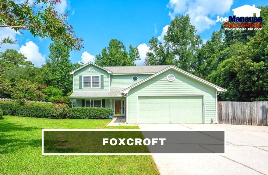 Foxcroft Tallahassee FL Foxcroft in NE Tallahassee contains more than 310 three and four-bedroom single-family detached homes on large, mature lots.