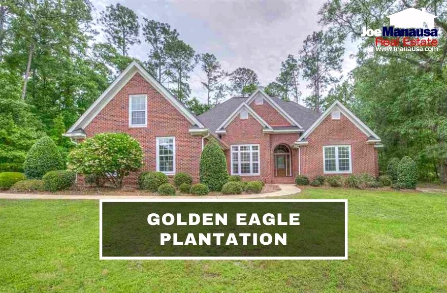 Golden Eagle Plantation is located at the center of Killearn Lakes Plantation, containing nearly 1,000 high-end homes inside of an actively guarded gated community.