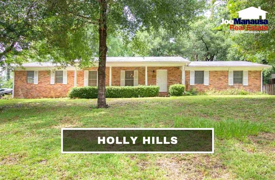 Holly Hills is a popular NW Tallahassee neighborhood that contains nearly 340 three and four-bedroom homes on nice-sized lots with mature landscaping.