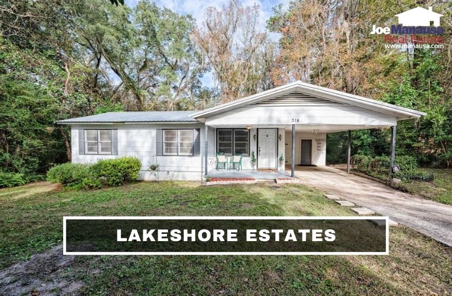 Lakeshore Estates is a popular NW Tallahassee neighborhood with roughly 370 single-family detached homes and 30 single-family attached townhomes.