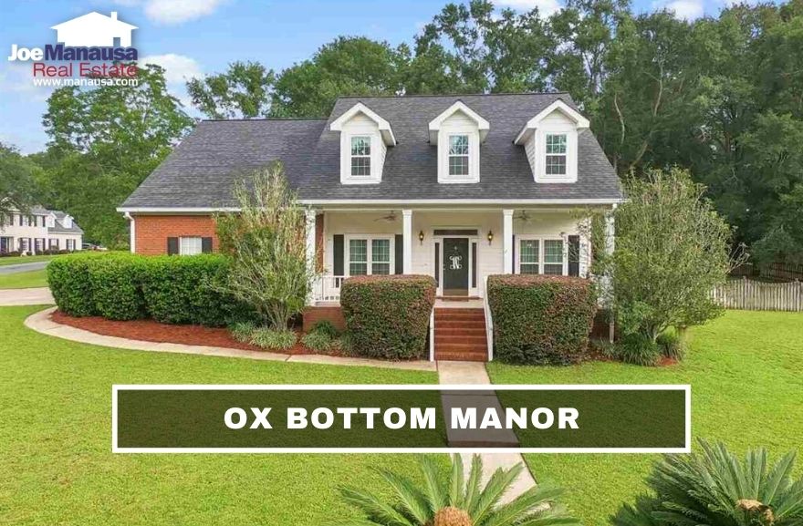 Ox Bottom Manor is a popular Northeast Tallahassee neighborhood filled with roughly six hundred five, four, and three-bedroom homes on generous half-acre lots.