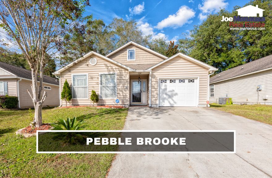 Pebble Brooke in SE Tallahassee holds about 200 two and three-bedroom single-family attached and detached homes on minimal parcels of land.