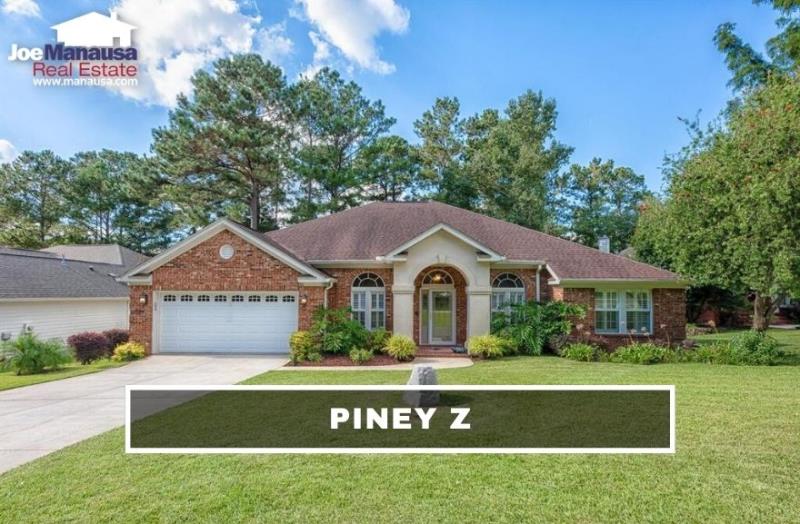 Piney Z is a popular NE Tallahassee neighborhood with hundreds of five, four, and three-bedroom homes built from 1999 to as recently as 2020.