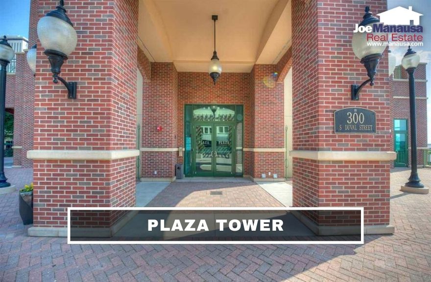 Plaza Tower enjoys panoramic views of downtown Tallahassee, the Leon County Civic Center, and Florida State University from its location on top of Kleman Plaza.