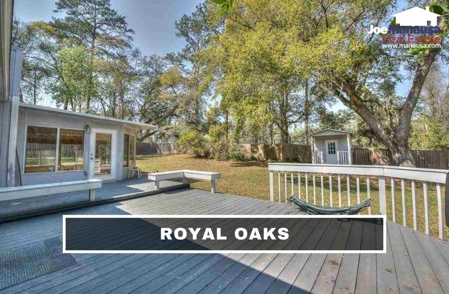 Royal Oaks is a small but popular Northeast Tallahassee neighborhood containing roughly two hundred four and three-bedroom homes on nice-sized lots.