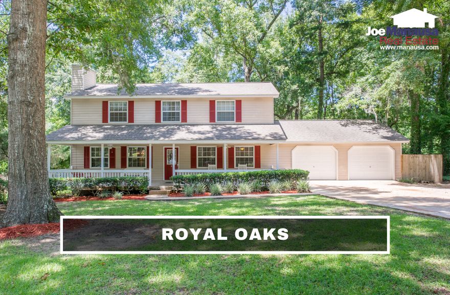 Royal Oaks is a small but popular NE Tallahassee neighborhood with two hundred four and three-bedroom homes on ample-sized lots.