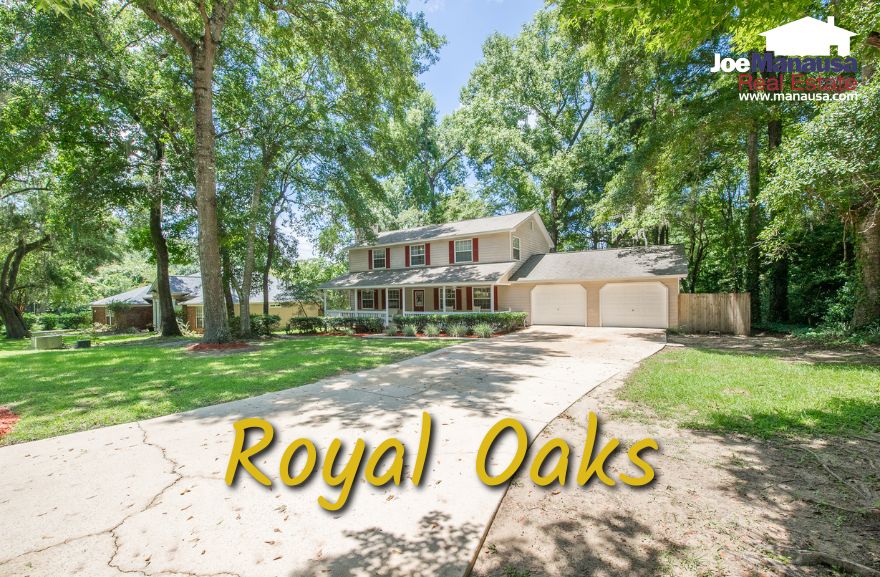 Royal Oaks, a tranquil residential neighborhood in northeast Tallahassee, Florida, features well-kept homes and mature trees. 