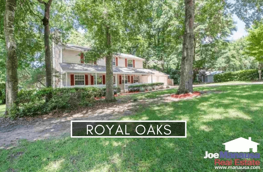 Royal Oaks is a popular NE Tallahassee neighborhood containing roughly 200 four and three-bedroom homes on nice-sized lots with prices still under $300K.