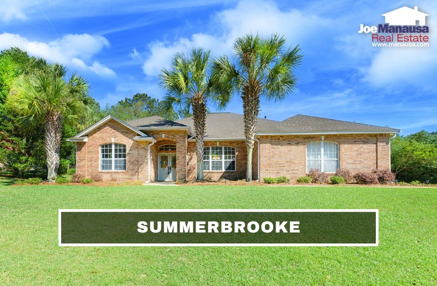 Summerbrooke in Northeast Tallahassee has roughly 600 five, four, and three-bedroom executive-sized homes built around the Summerbrooke Golf Course.
